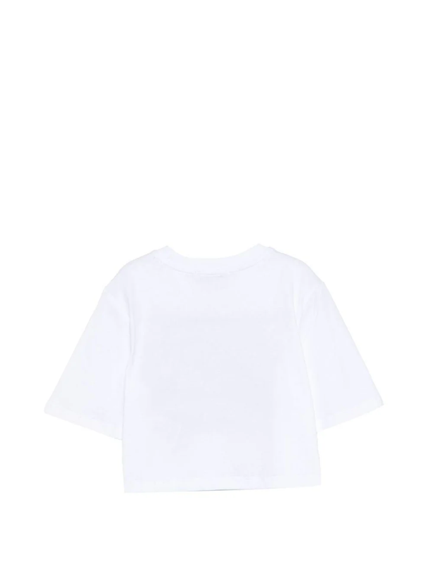 T-shirt cropped con logo stampato S6MSJGTH128 /001 MSGM KIDS 