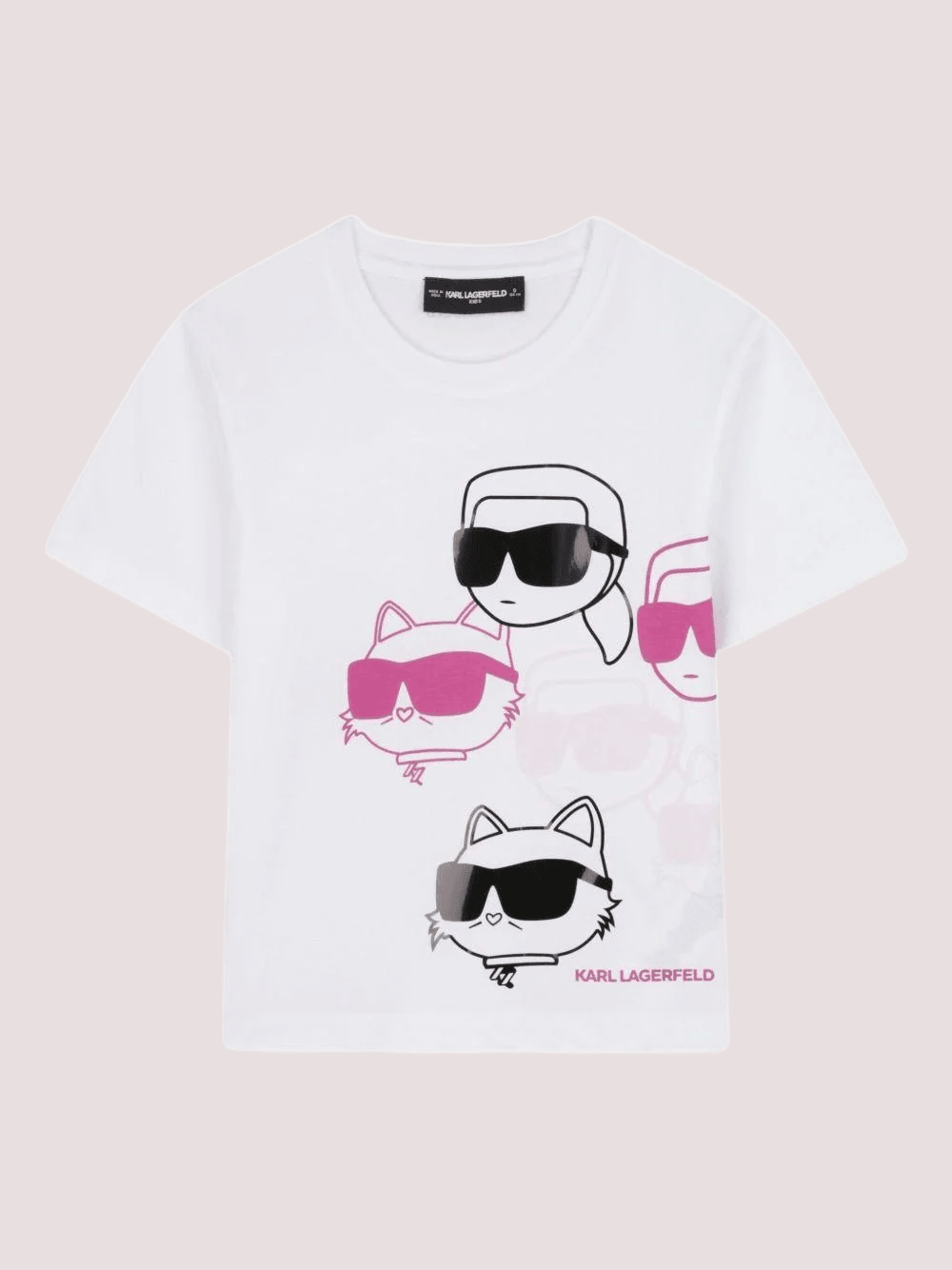 T-shirt bianca con stampa Ikon Z30943 /N54 KARL LAGERFELD 