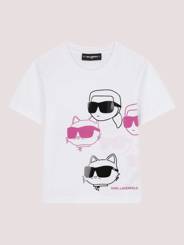 T-shirt bianca con stampa Ikon Z30943 /N54 KARL LAGERFELD 
