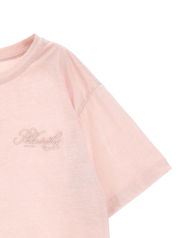 T-shirt ricamo scritta I1G609 7206 /94 PHILOSOPHY KIDS 