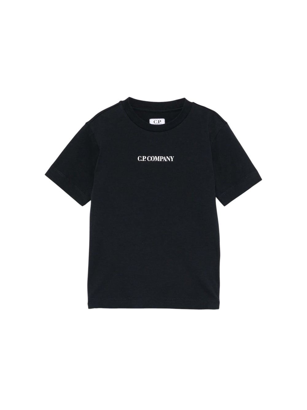 T-shirt bambino blu navy in cotone con logo stampato