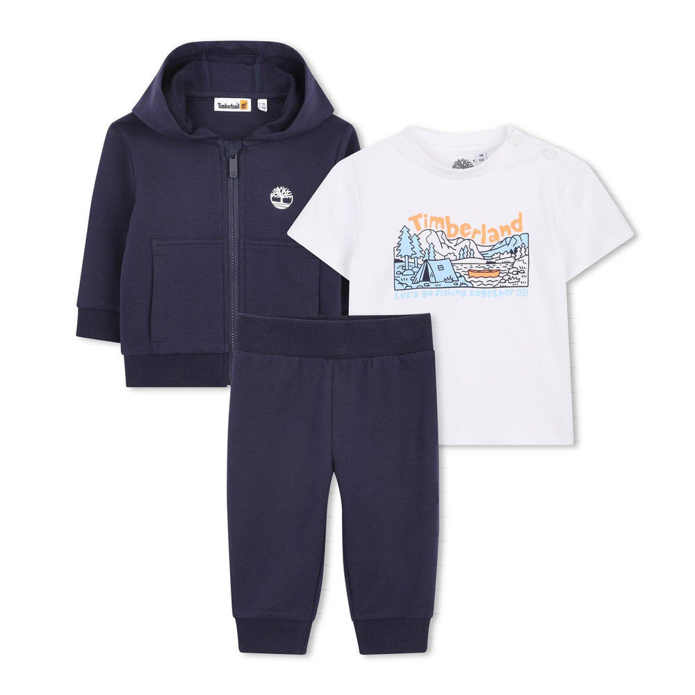 Completo cardigan con cappuccio + maglietta + pantaloni. T60884 /85T TIMBERLAND 
