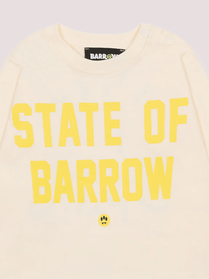 T-shirt avorio per neonato con stampa Bear F5BKUNTH216 /13 BARROW KIDS 