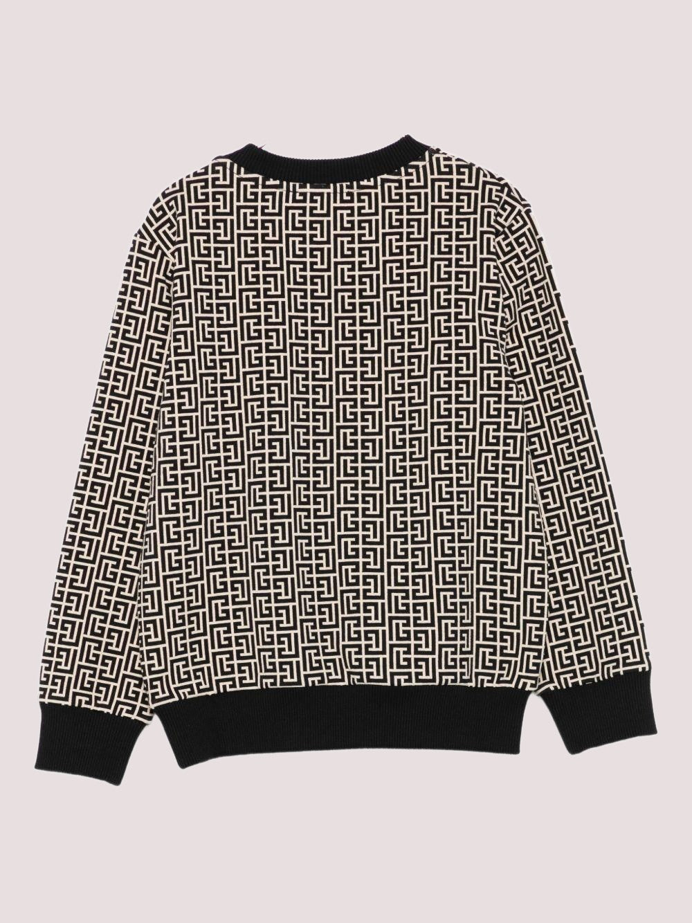 Felpa per bambino Balmain Kids nero con bottoni e motivo monogramma BX4P00 Z2411 /106NE BALMAIN 