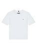 T-shirt bambino bianca in cotone sostenibile con logo