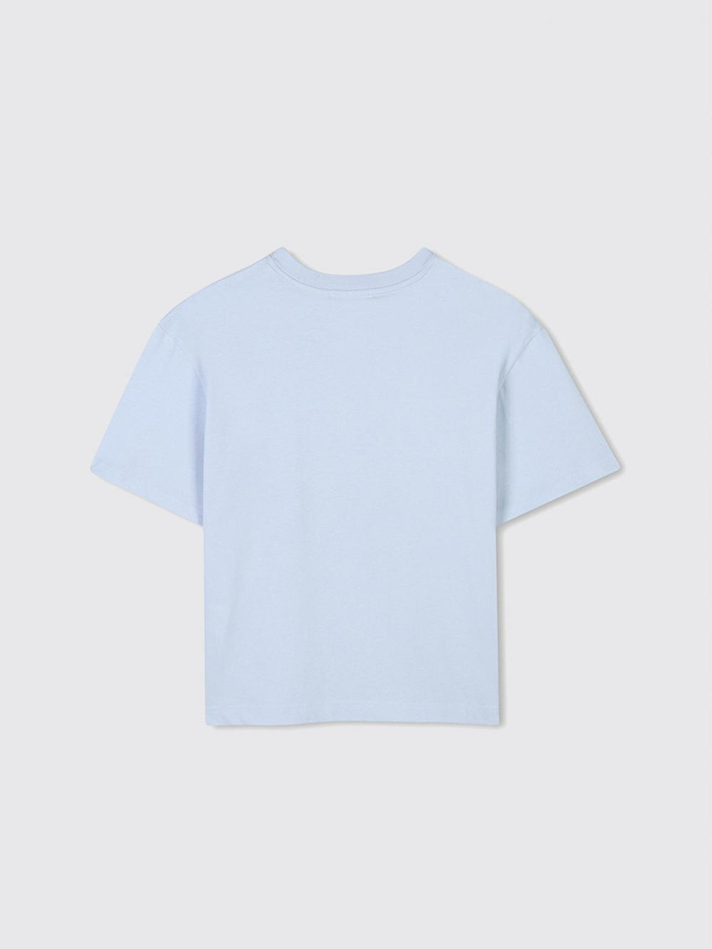 T-shirt bambino azzurra con stampa sneakers blu