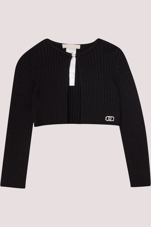 Cardigan corto in maglia, a costine KF5025 MA12P /22222 LIU JO 