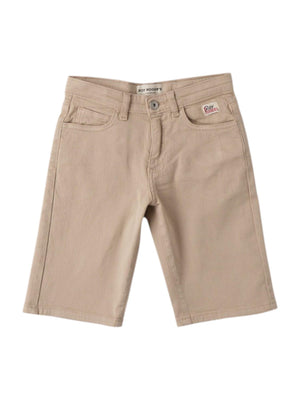 Bermuda bambino beige in cotone con tasche