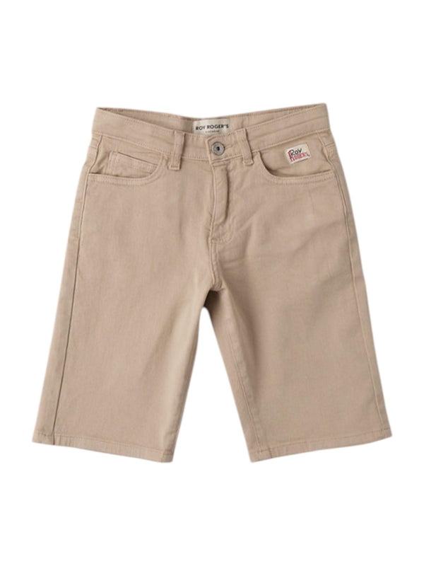 Bermuda bambino beige in cotone con tasche