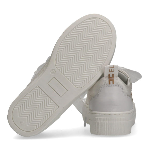 Sneakers basse in tessuto con logo ricamato ivory white F4A9 E0528 1256 /0139 ELISABETTA FRANCHI La Mia Bambina 