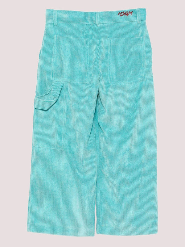 Pantaloni azzurri con tasche laterali F5MSJGPA105 /MS037 MSGM KIDS 