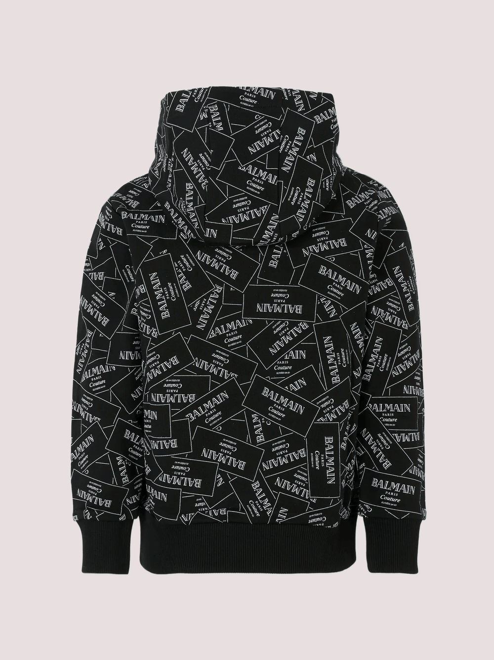 Felpa nera per bambini con logo all over BX4P60 Z3331 /930BC BALMAIN 