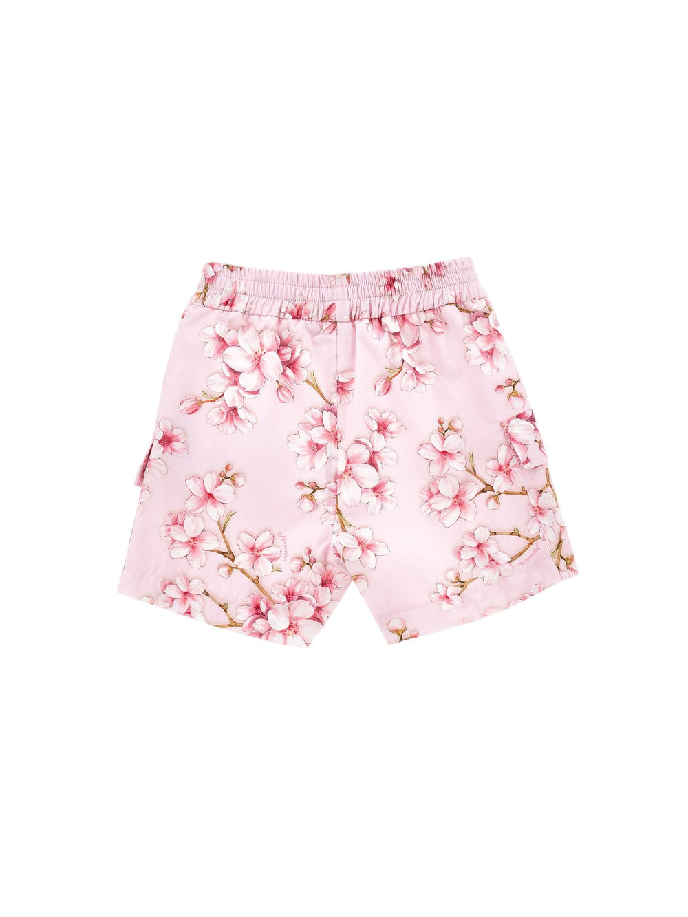 Shorts bambina rosa in cotone con stampa floreale
