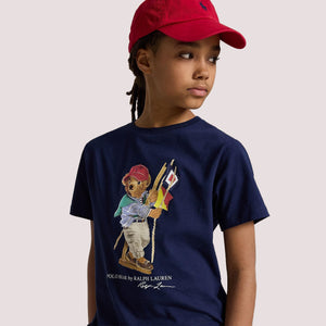 T-shirt in jersey di cotone con l'orso polo 323A12428 /002 POLO RALPH LAUREN 