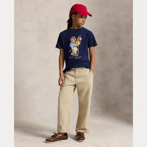 T-shirt in jersey di cotone con l'orso polo 323A12428 /002 POLO RALPH LAUREN 