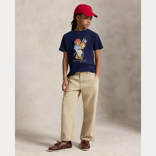 T-shirt in jersey di cotone con l'orso polo 323A12428 /002 POLO RALPH LAUREN 