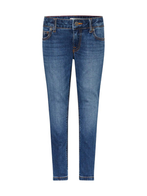 Jeans skinny bambino blu medio in cotone elasticizzato