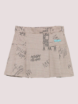 Minigonna marrone con stampa grafica F5MSJGSK110 /MS030 MSGM KIDS 