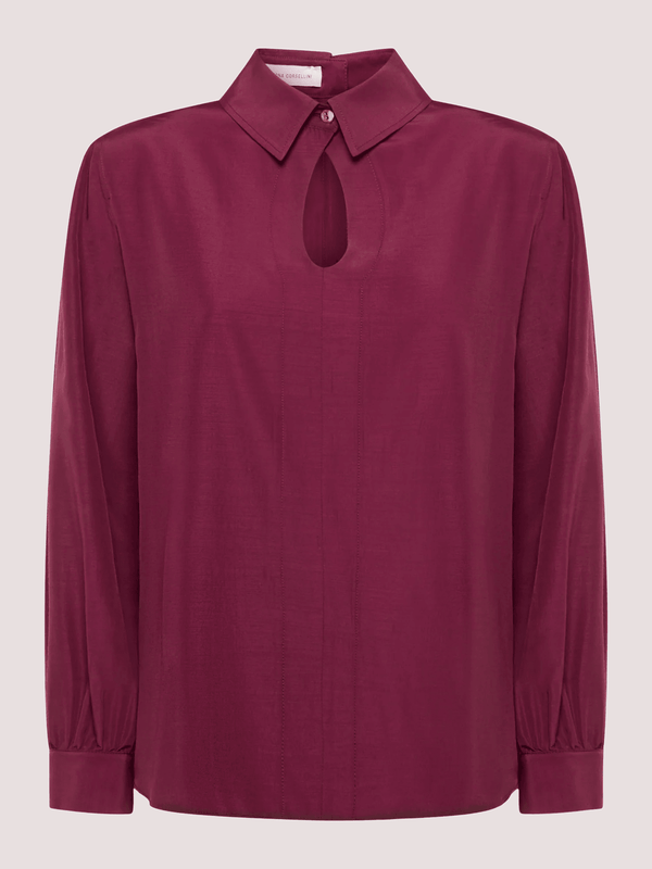 Camicia a goccia davanti con bottoni dietro in tecno fluido A25CPCA00601 /V0741 SIMONA CORSELLINI 