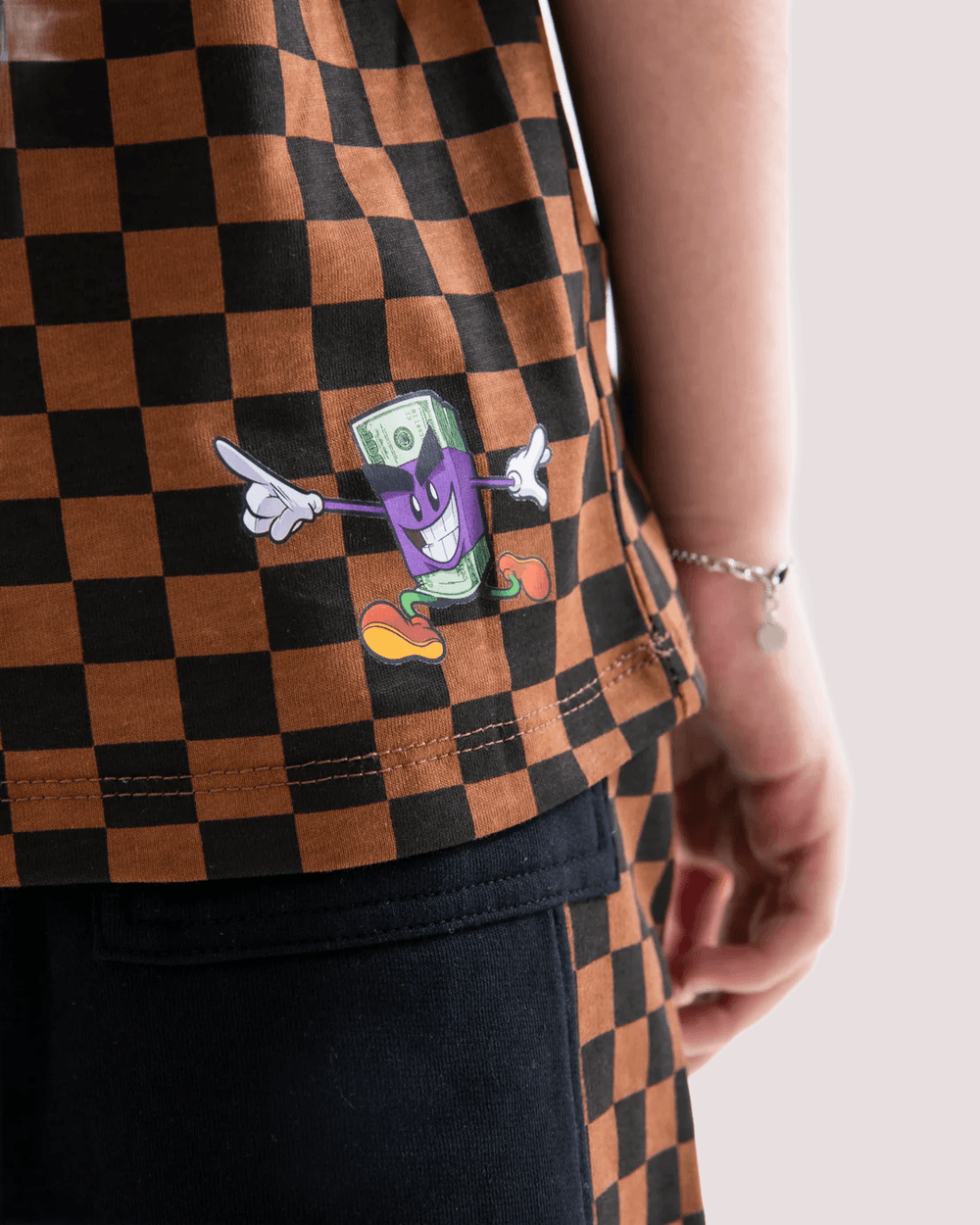 Get out bear checkered regular t-shirt SPY1424 /CHECK SPRAYGROUND 