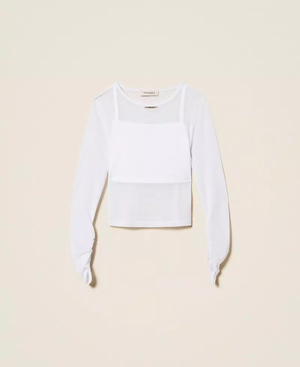 Top in tulle con arricciatura 261GJ2183 /526 TWINSET 