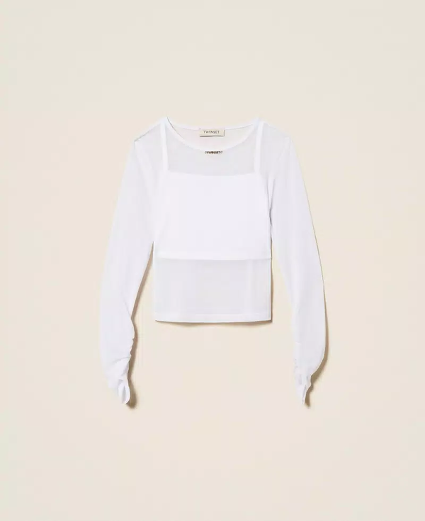 Top in tulle con arricciatura 261GJ2183 /526 TWINSET 