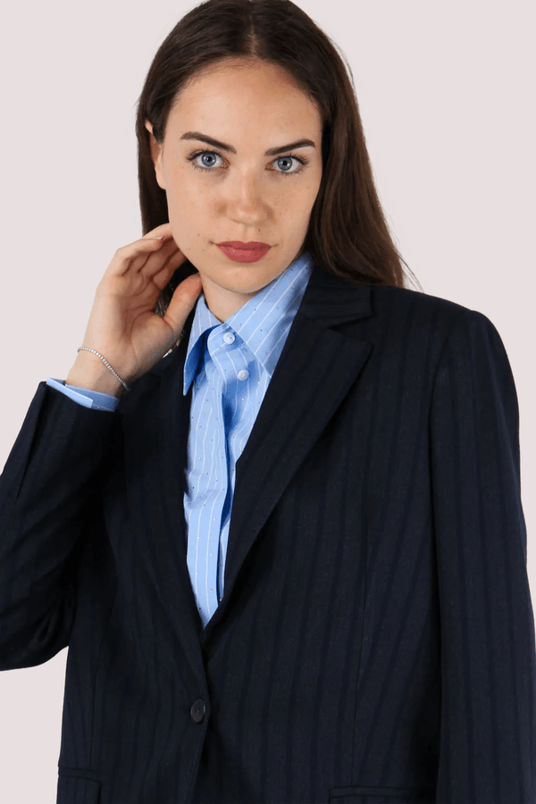 Giacca in gessato 107854 /BLU F. ANNARITA N 