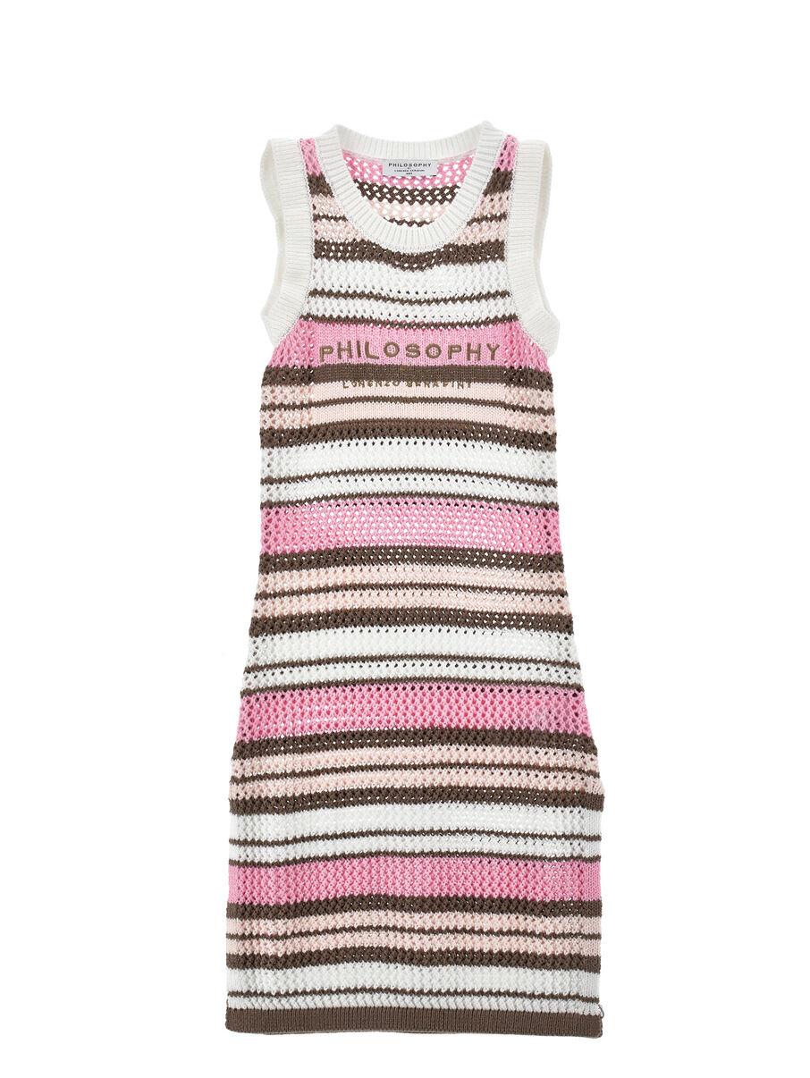Vestito a righe con logo Philosophy I9G906 7030 /390 PHILOSOPHY KIDS 