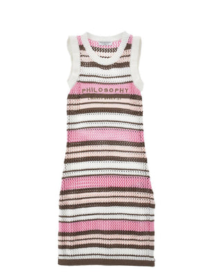 Vestito a righe con logo Philosophy I9G906 7030 /390 PHILOSOPHY KIDS 