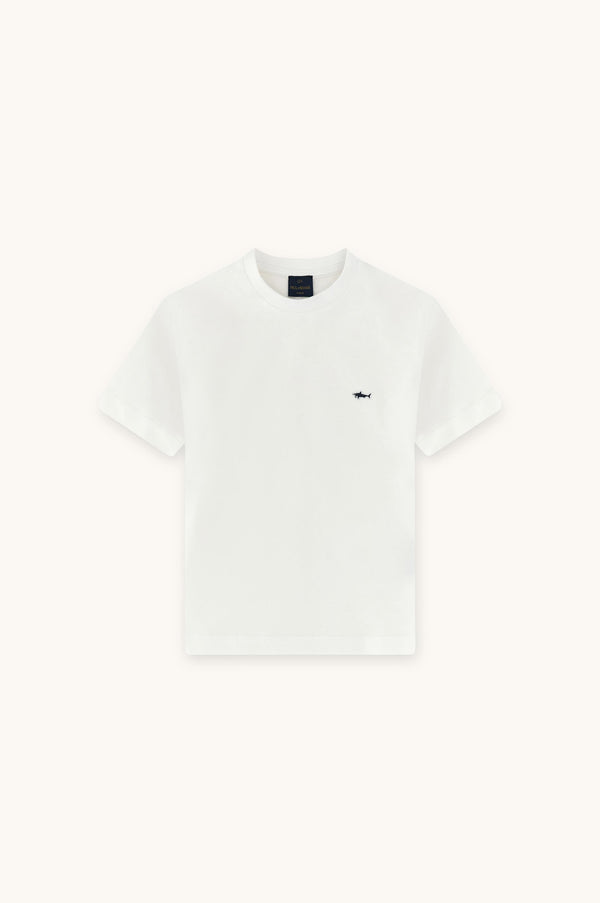 T-shirt con logo ricamato WUM004 LAA54 /10101 PAUL & SHARK 