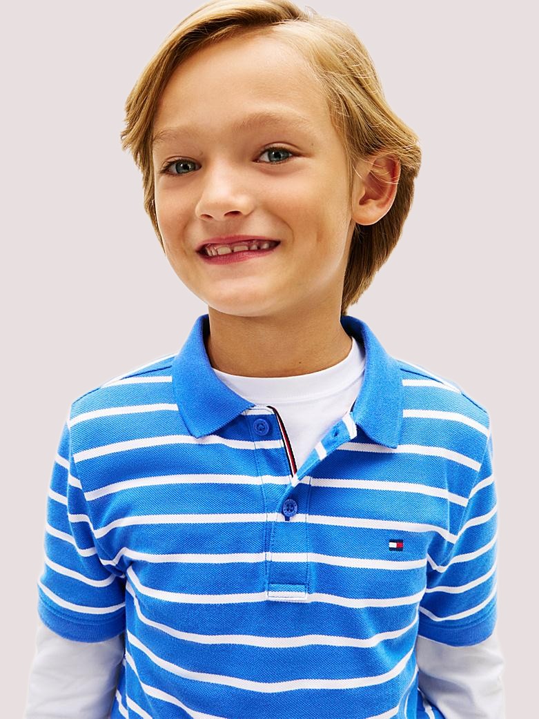 Polo a righe con logo Tommy Hilfiger KB0KB09103J /C6H TOMMY HILFIGER 