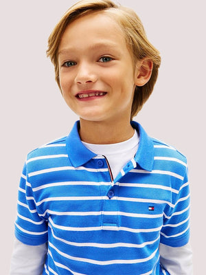 Polo a righe con logo Tommy Hilfiger KB0KB09103J /C6H TOMMY HILFIGER 