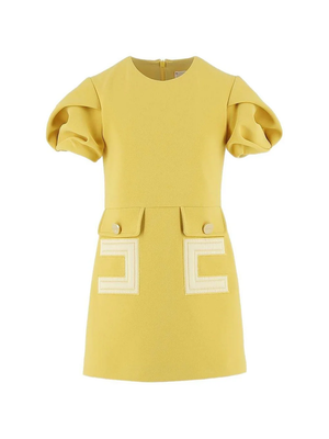 Abito in crepe con tasche e ricamo doppia c EFAB646 GA022 /2033 ELISABETTA FRANCHI La Mia Bambina 