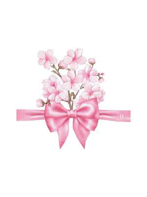 T-shirt bambina bianca in cotone con stampa floreale e fiocco