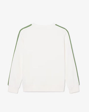 Felpa in cotone a righe con logo 847578 /70V LACOSTE 