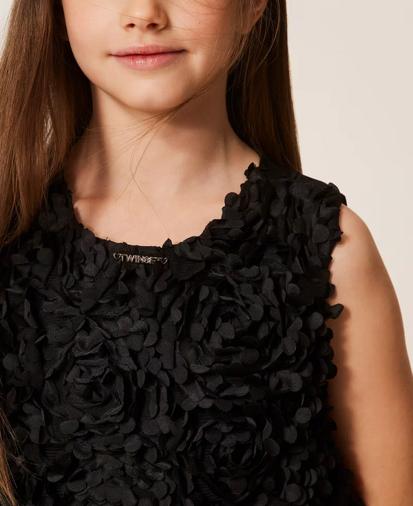 Abito corto in raso con rose 261GJ2Q62 /6 TWINSET 