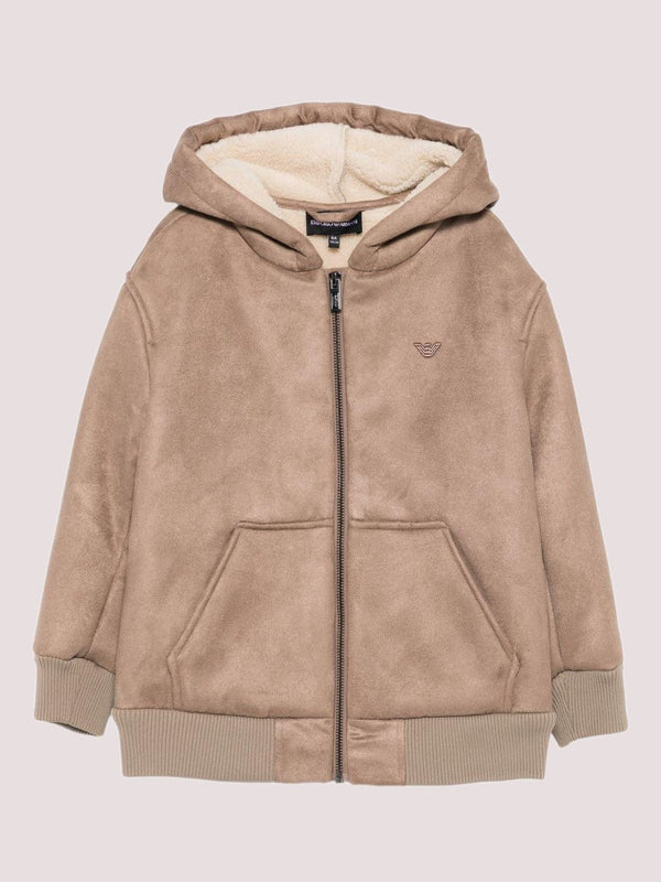 Blouson con zip e cappuccio effetto scamosciato EB000508 AF19524 /U6189 EMPORIO ARMANI 