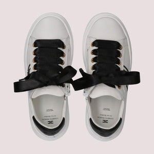 Sneaker low cut con logo cc ivory white/gold F4A9 E0504 0092 /B092 ELISABETTA FRANCHI La Mia Bambina 