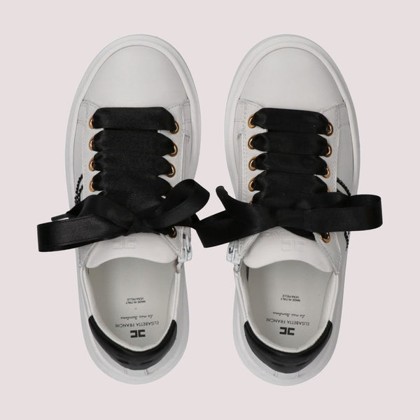 Sneaker low cut con logo cc ivory white/gold F4A9 E0504 0092 /B092 ELISABETTA FRANCHI La Mia Bambina 