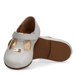 Scarpine mary jane con logo cc ivory white F1A3 E0472 1733 /3139 ELISABETTA FRANCHI La Mia Bambina 
