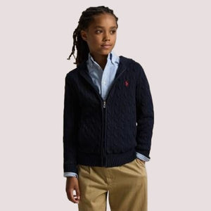 Maglione in cotone con cappuccio e zip intera 323951123 /1 POLO RALPH LAUREN 