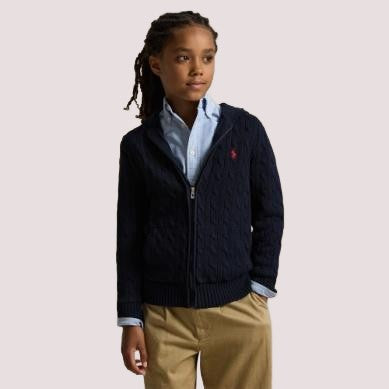 Maglione in cotone con cappuccio e zip intera 323951123 /1 POLO RALPH LAUREN 