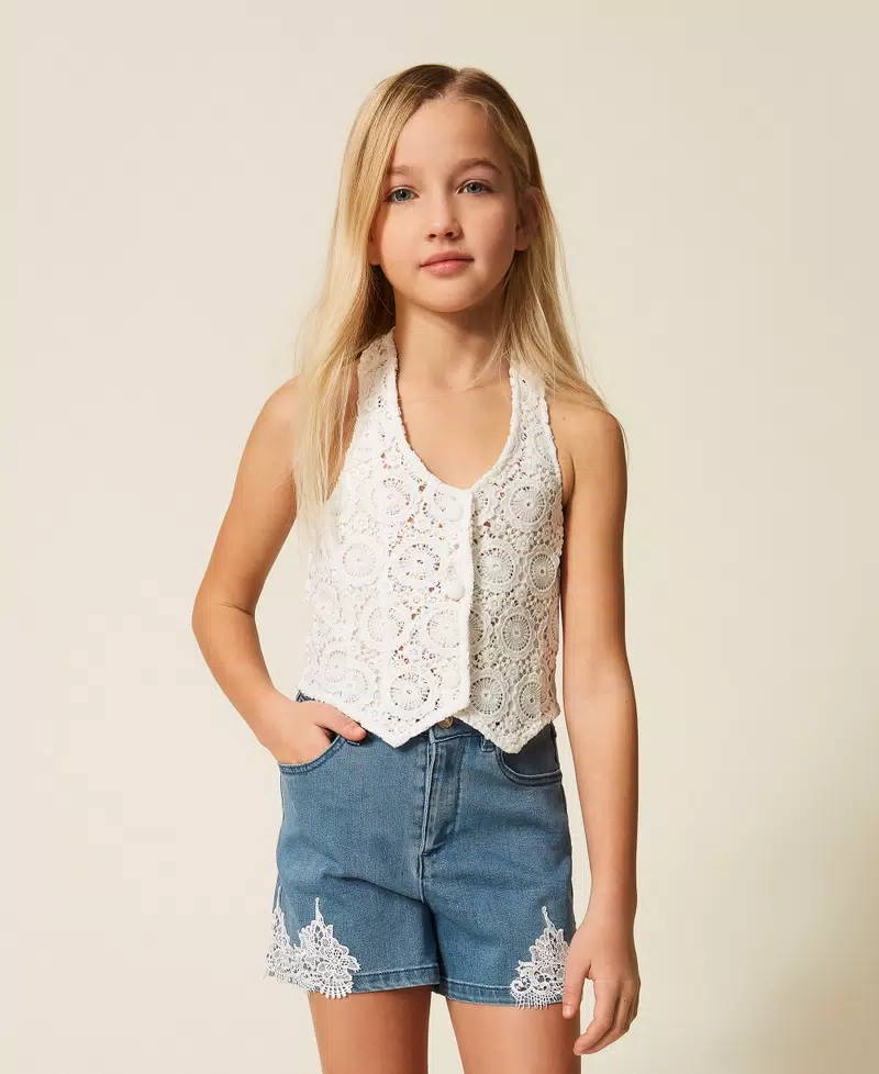 Gilet fitted in pizzo macramè 261GJ2Q20 /526 TWINSET 