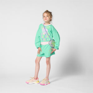 Felpa con stampa in paillettes U21918 /68M BILLIEBLUSH 