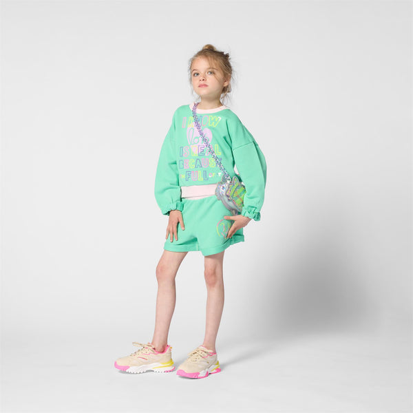 Felpa con stampa in paillettes U21918 /68M BILLIEBLUSH 