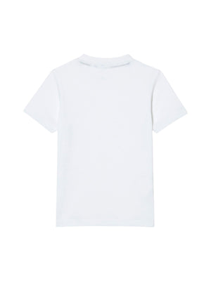 T-shirt bambino bianca in cotone a maniche corte