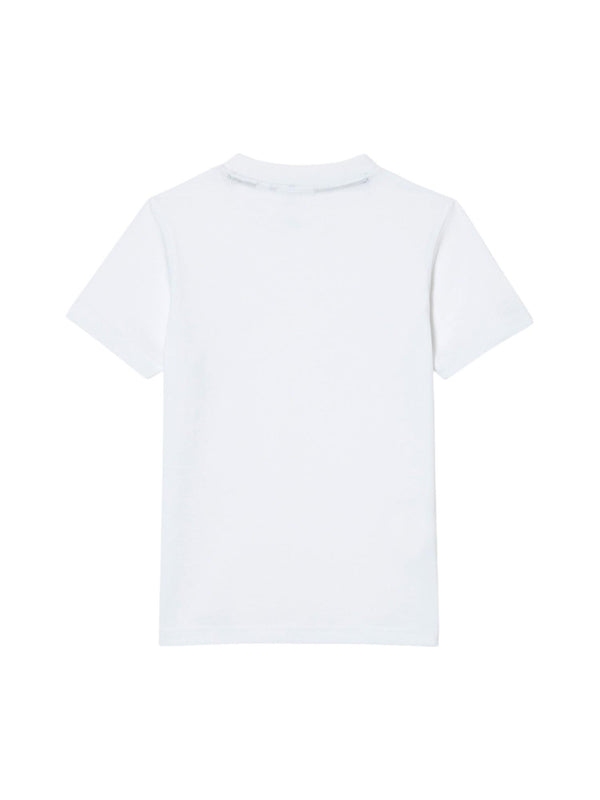 T-shirt bambino bianca in cotone a maniche corte