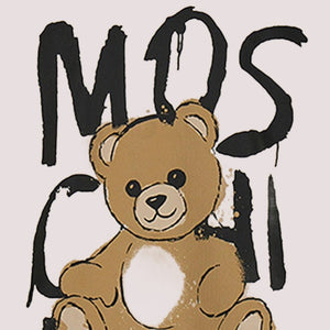 Felpa ivory per bambini con Teddy Bear e logo HUF098 LCA77 /10123 MOSCHINO 