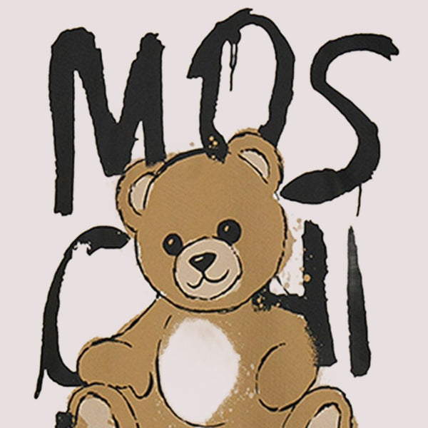 Felpa ivory per bambini con Teddy Bear e logo HUF098 LCA77 /10123 MOSCHINO 