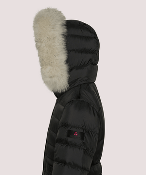 Piumino con cappuccio bordato di pelliccia PKK215301181967 /NER PEUTEREY 